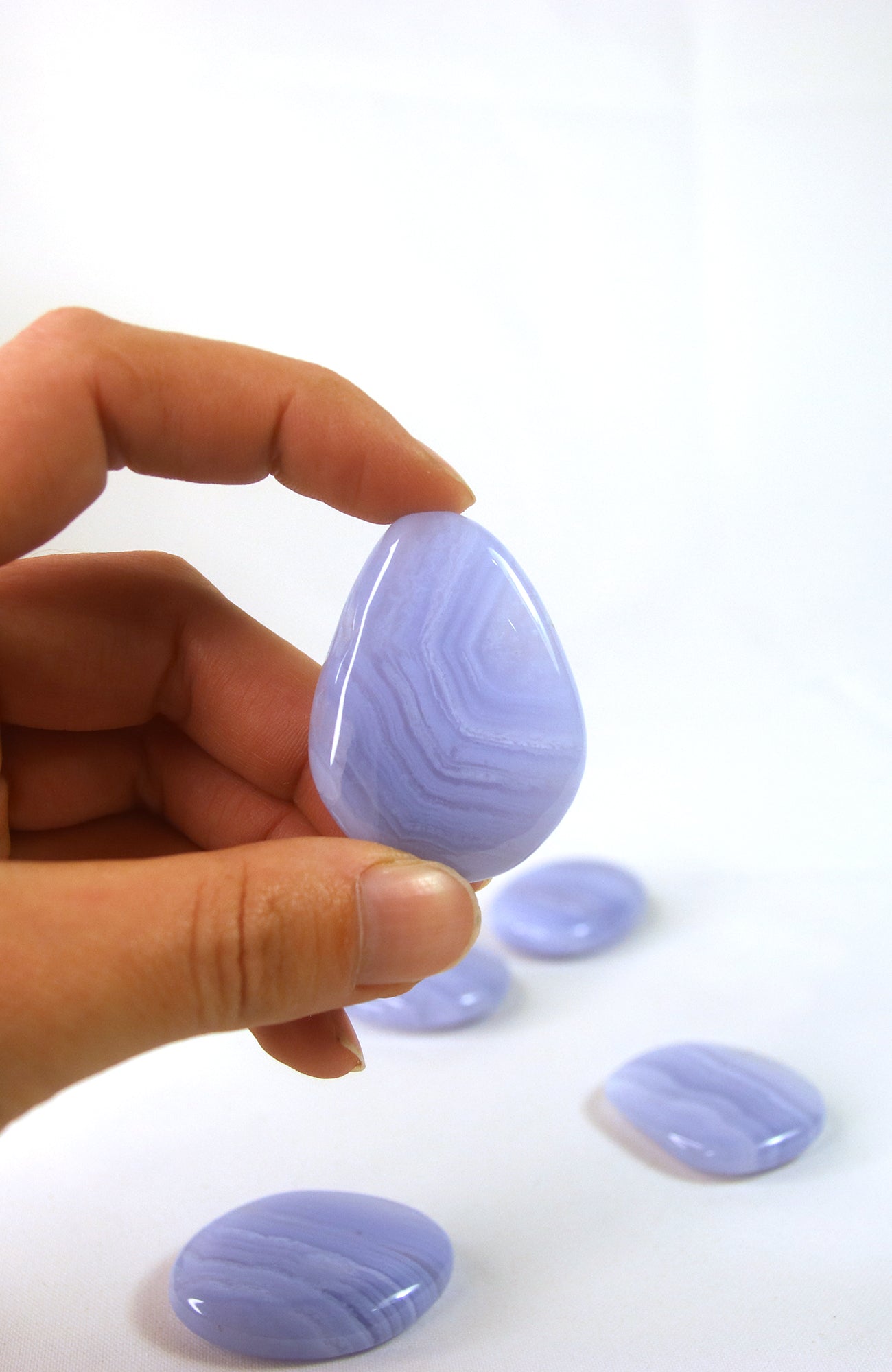 Blue Lace Agate Palmstone